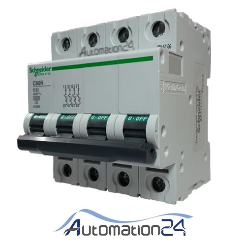 کلید مینیاتوری اشنایدر چهار پل 25 آمپر تیپ C